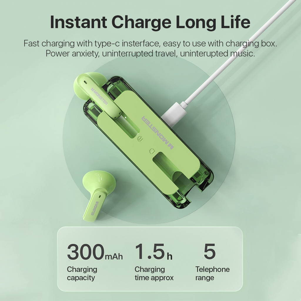 Monster Storm XKT08 headset bluetooth headphone Earphone Headset Headphone Earbuds TWS