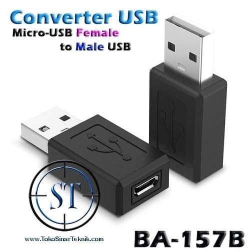 Converter Micro USB Female to Male USB 2.0 Sambungan Socket Micro-USB BA-157B