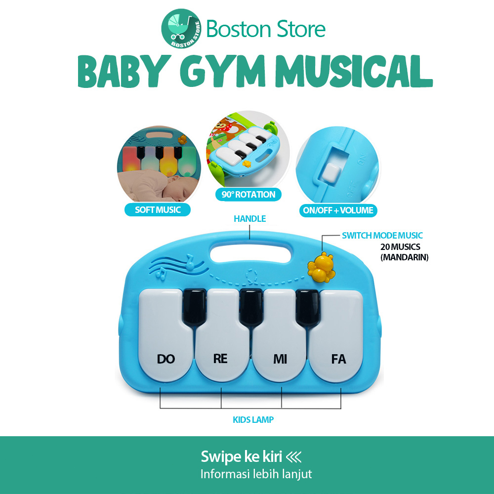 Bostonstore Playgym Mainan Bayi / Baby Gym Musik bayi Playmat bayi musik mainan piano Edukasi 1 set / Baby Gym Musical / Baby Gym / Baby Gym playmat