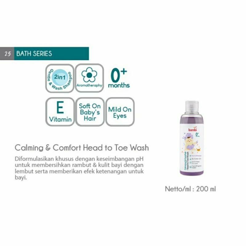 Bambi Calming And Comfort Head To Toe Wash 200ml /Sabun Mandi