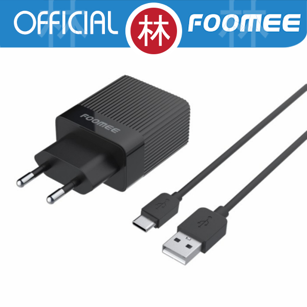 Foomee CQ10 Dual Port Charger QC3.0 PD18W +Type-C Cable 3A Fast Charge