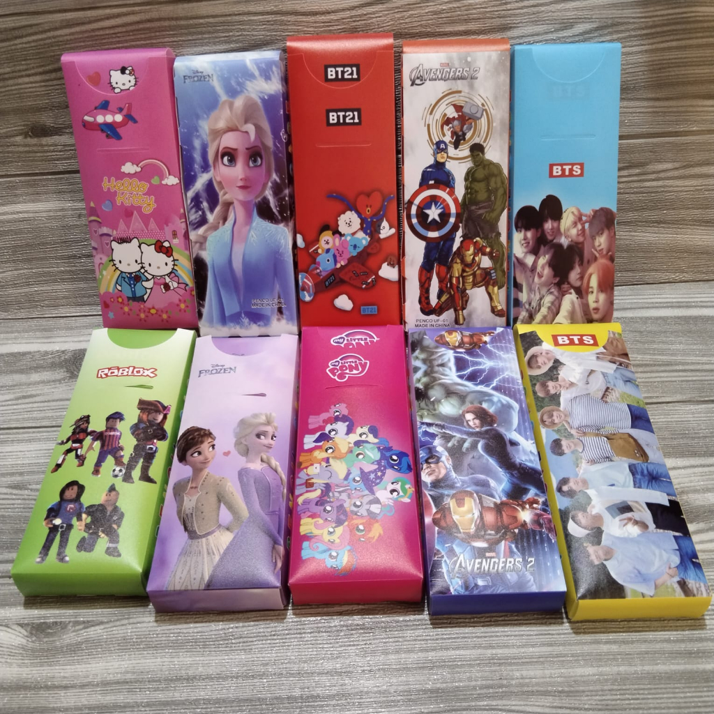 

Kotak Pensil Lipat Karakter Bahan Plastik Tempat Peralatan Sekolah Anak 100% Real Pict