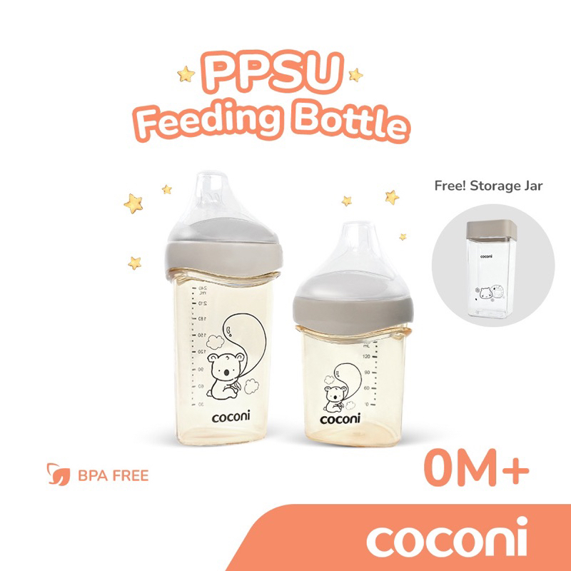 Coconi Triangle Feeding Bottle PPSU 150/240ML / Botol Susu Anak PPSU Coconi