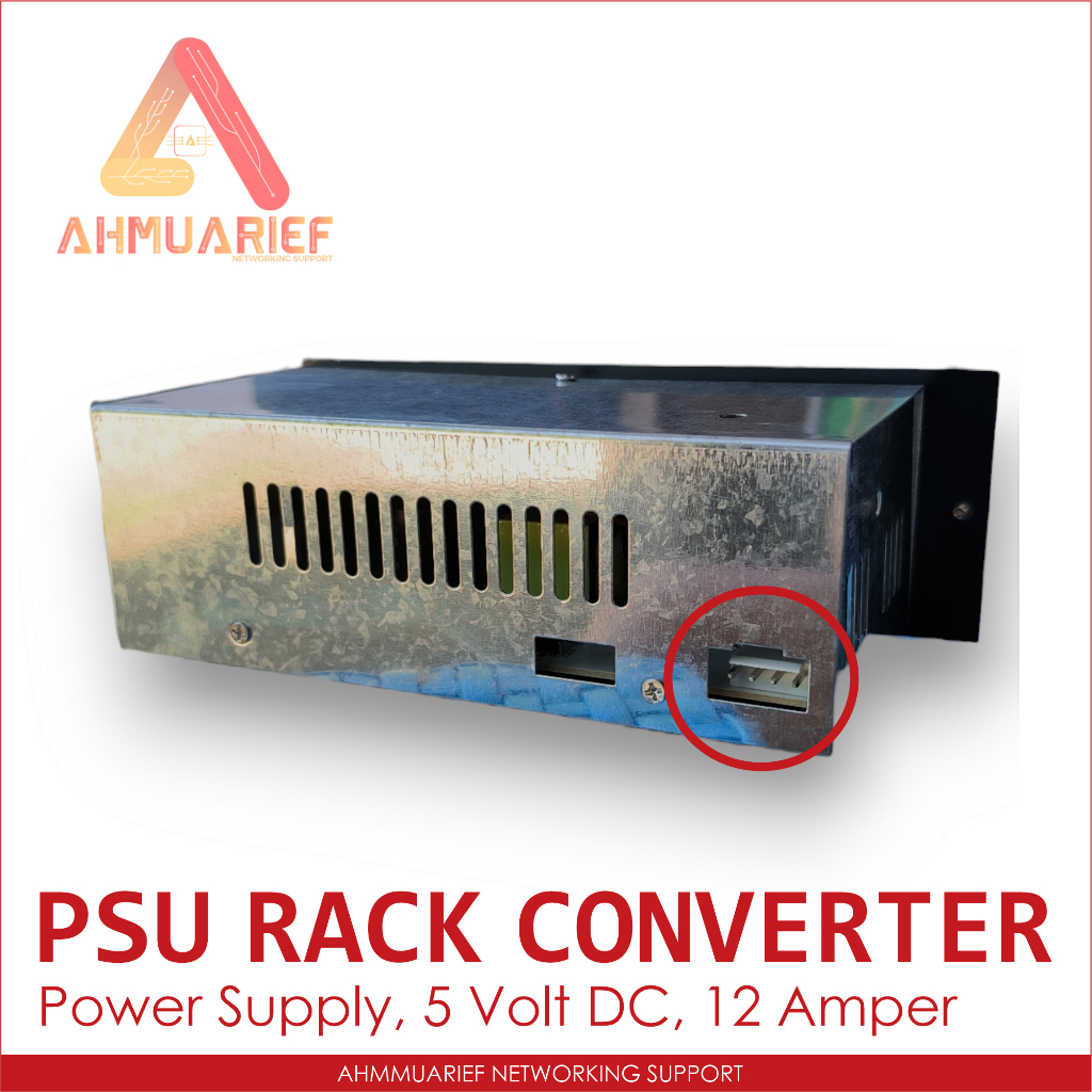 ADAPTOR POWER SUPPLY PSU UNTUK RACK CONVERTER HTB 5V 12A 5 VOLT 12 AMPER