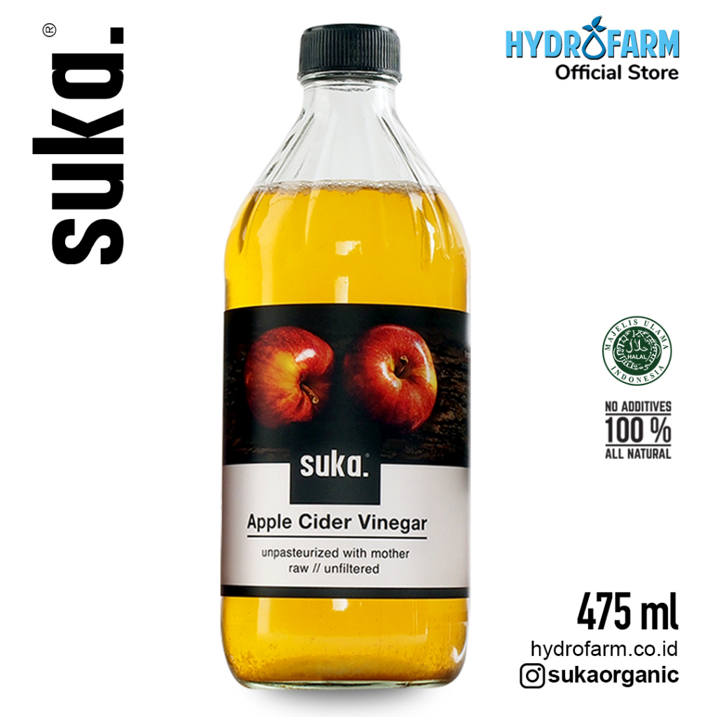 Suka - Apple Cider Vinegar with Mother / Cuka Apel (475ml)