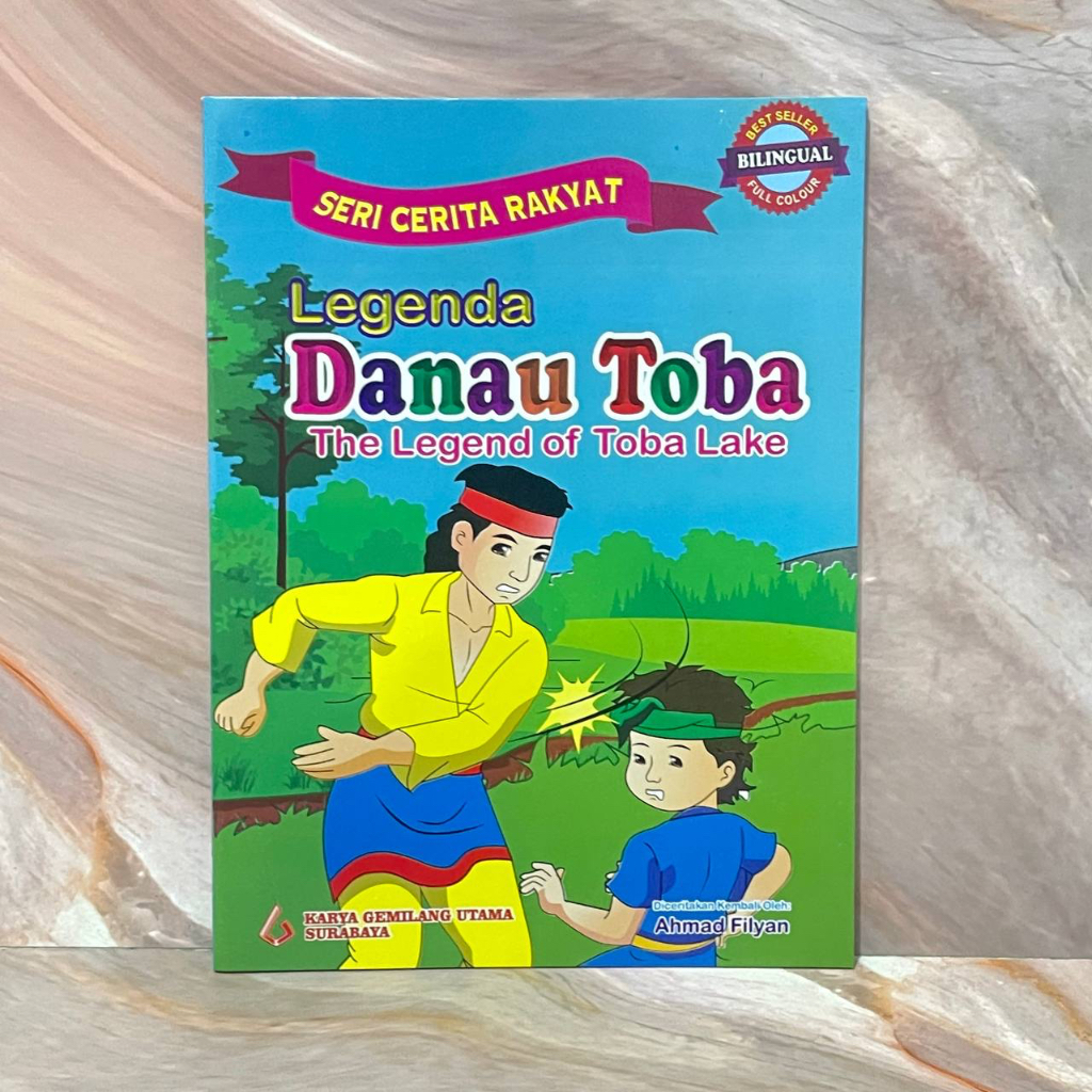 Buku Dongeng DWI BAHASA Cerita Rakyat 32 Halaman Bilingual Indonesia Inggris BERWARNA BERGAMBAR - Legenda Danau Toba