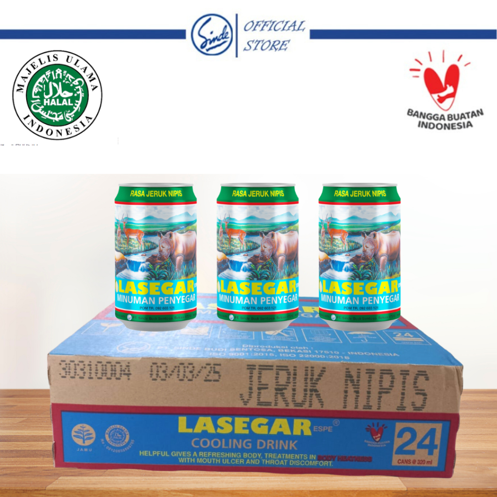 Lasegar Kaleng 320ml Jeruk Nipis 1 Karton/ Lasegar Kaleng 24 Kaleng/ Lasegar Penyegar Panas Dalam