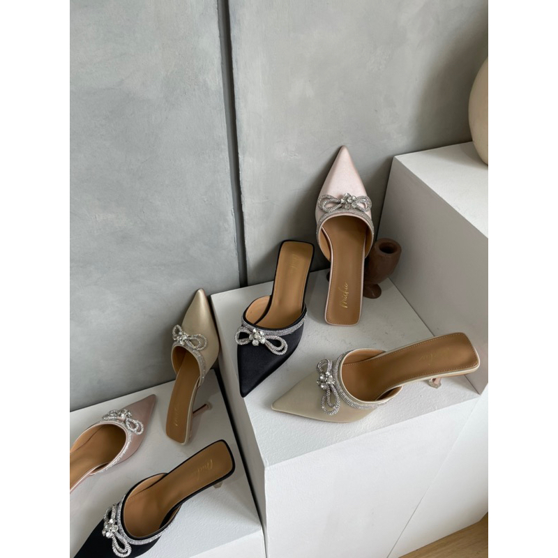 Ameerah Swarovski Bow Heels