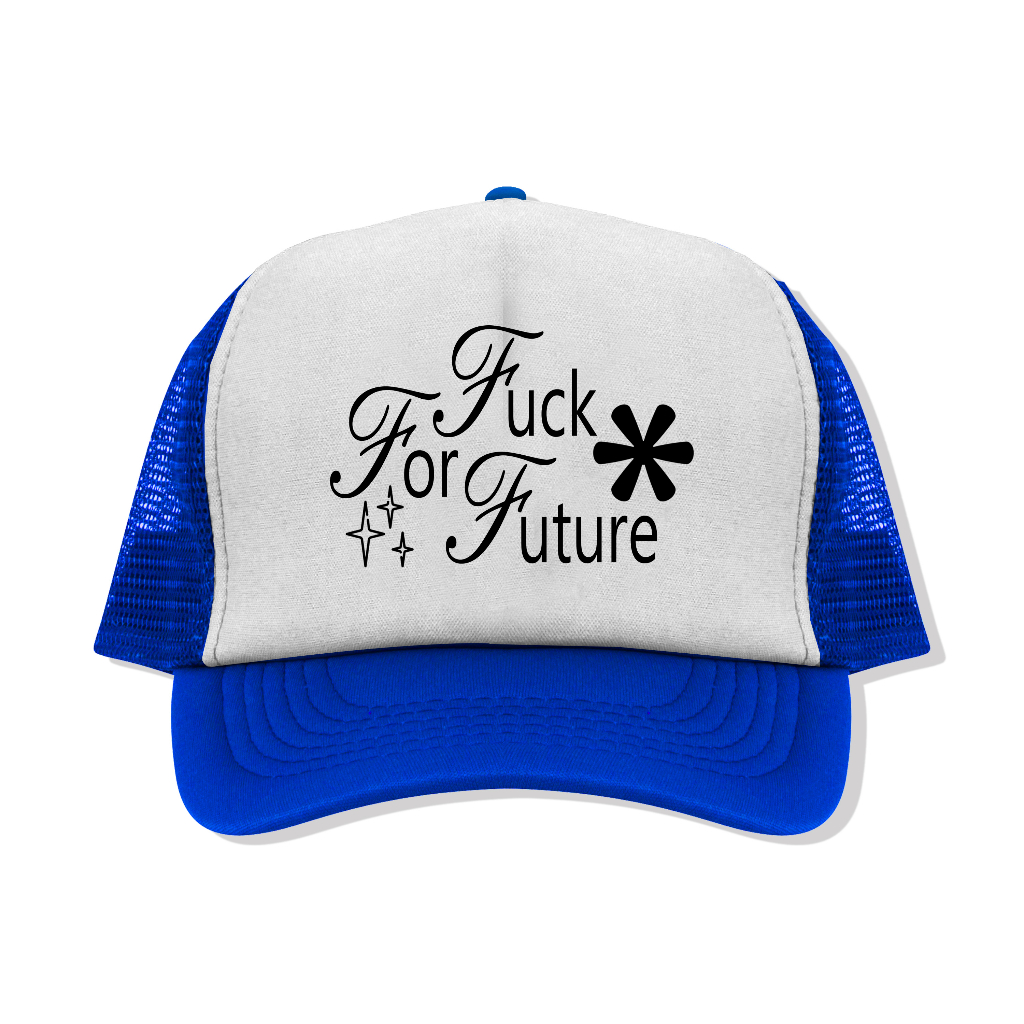 Topi Jaring Lazyscratch - Fuck for future Blue And White