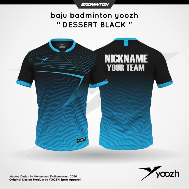 [ ANAK & DEWASA ] YOOZH DESSERT BLACK BAJU YOOZH KAOS BADMINTON VOLLY GOWES IMPORT PINGPONG JERSEY O