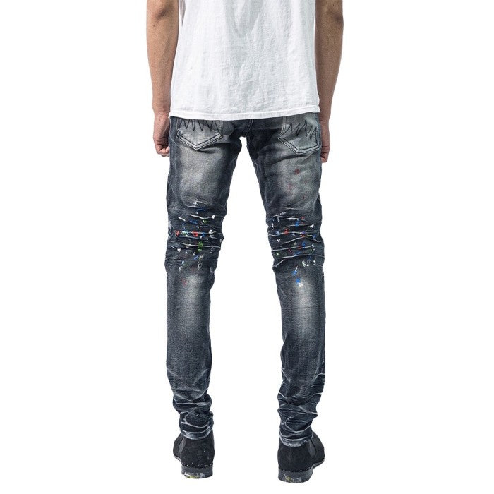 Denimitup H1 Biker Patch Jeans Space Grey