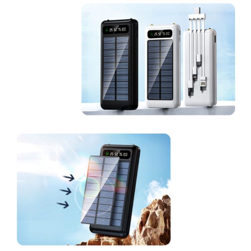 Powerbank Solar Tenaga Surya LED Indikator Multifungsi 10000 mAh