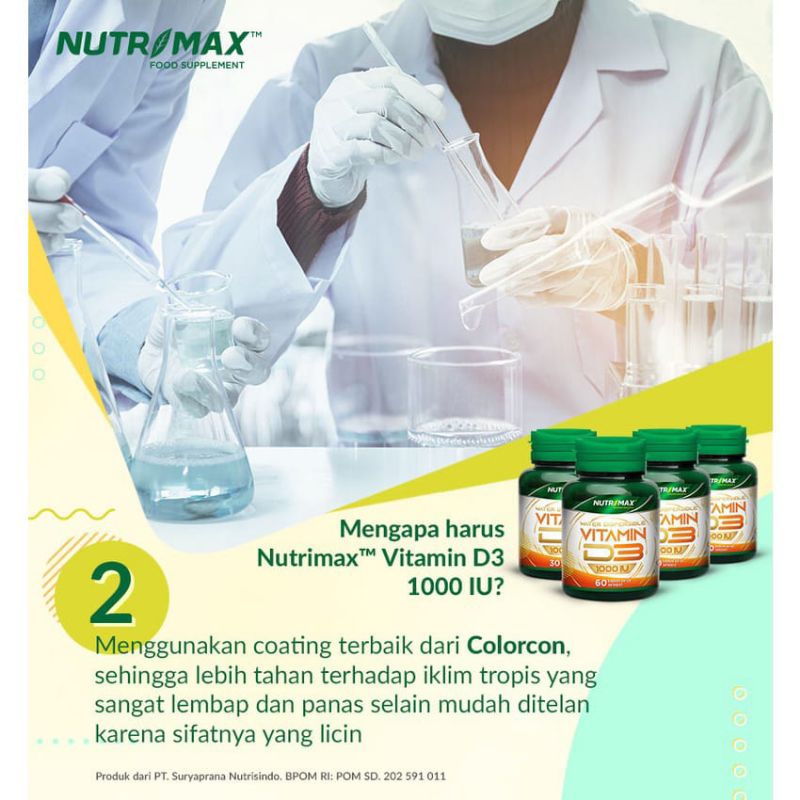 NUTRIMAX FOOD SUPPLEMENT VITAMIN D3 1000 IU ISI 60 KAPLET