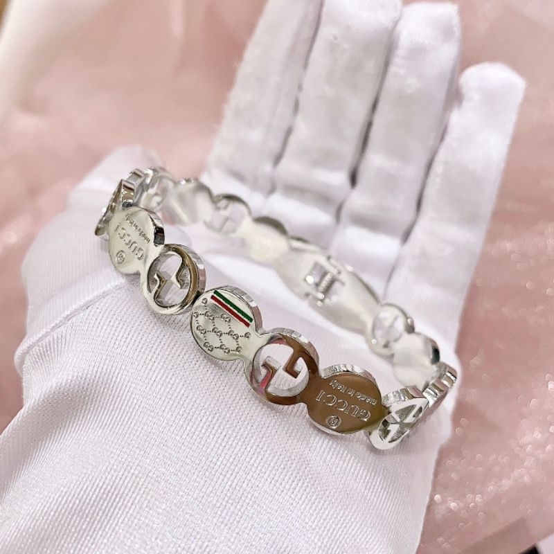 Gelang Titanium Asli kilau mirip emas asli Premium Quality Anti Karat Anti Alergi Bracelet Branded Band Stainless Steel Ori G303
