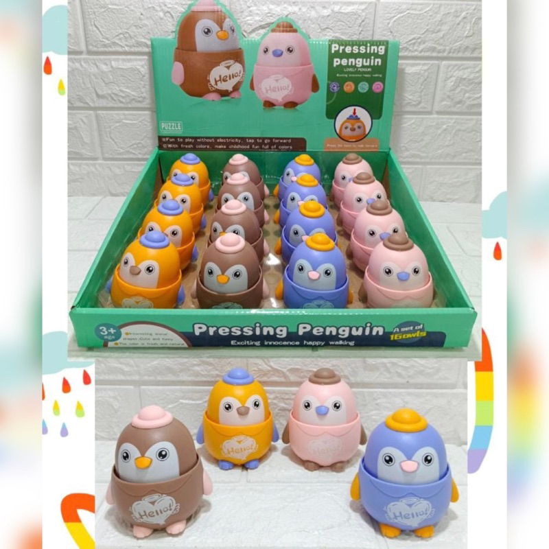 Mainan Anak Pressing Penguin - Mainan Bayi Penguin Mainan Edukasi