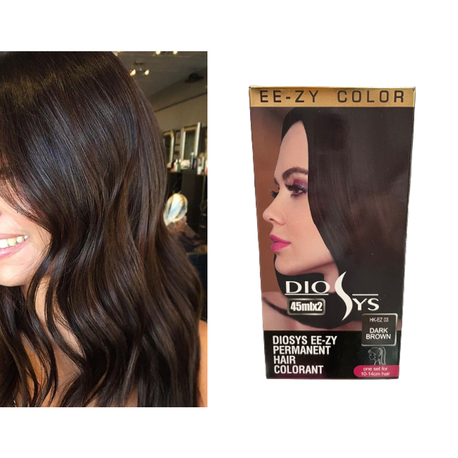 Diosys Eezy Permanent Hair Colorant 45ml x 2 Dark Brown 03
