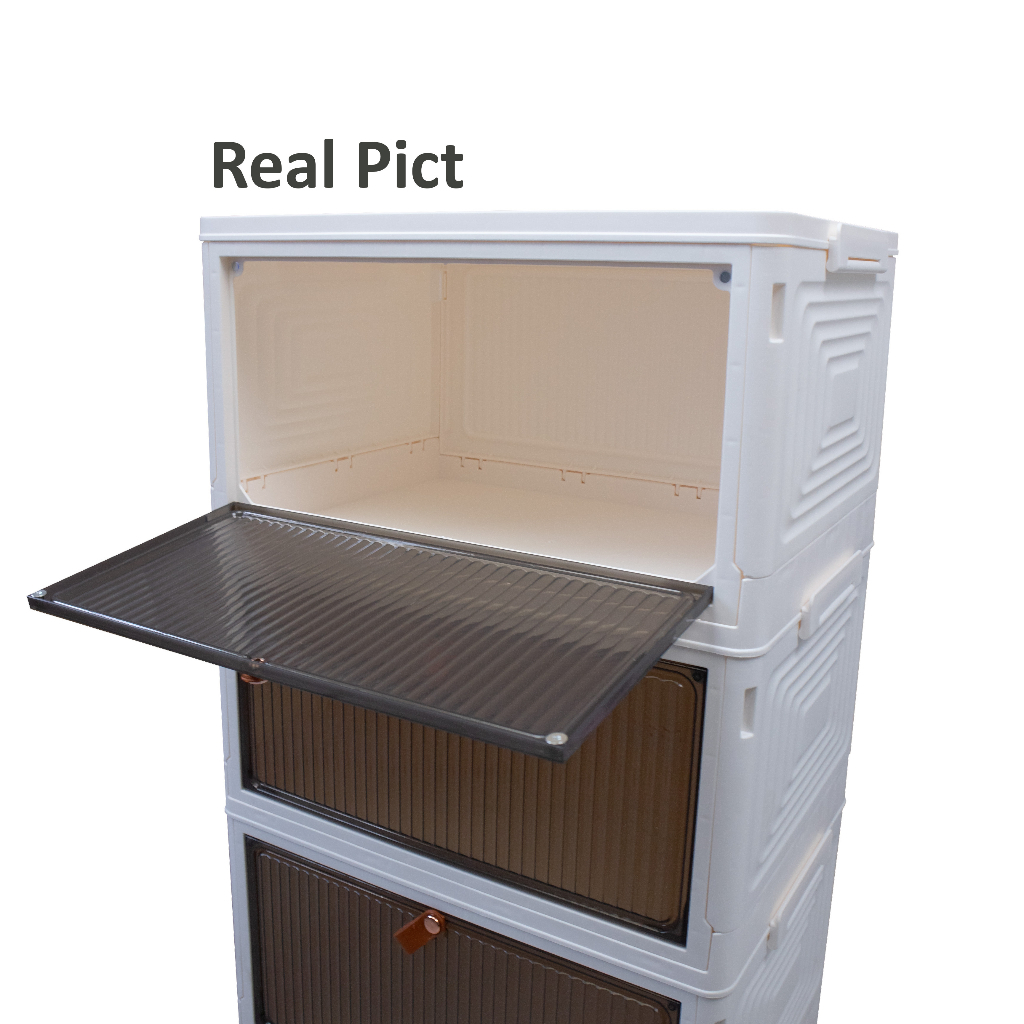 Lemari Lipat Untuk Baju Buku Dan Sepatu Magnetik Multifungsi 4 Susun