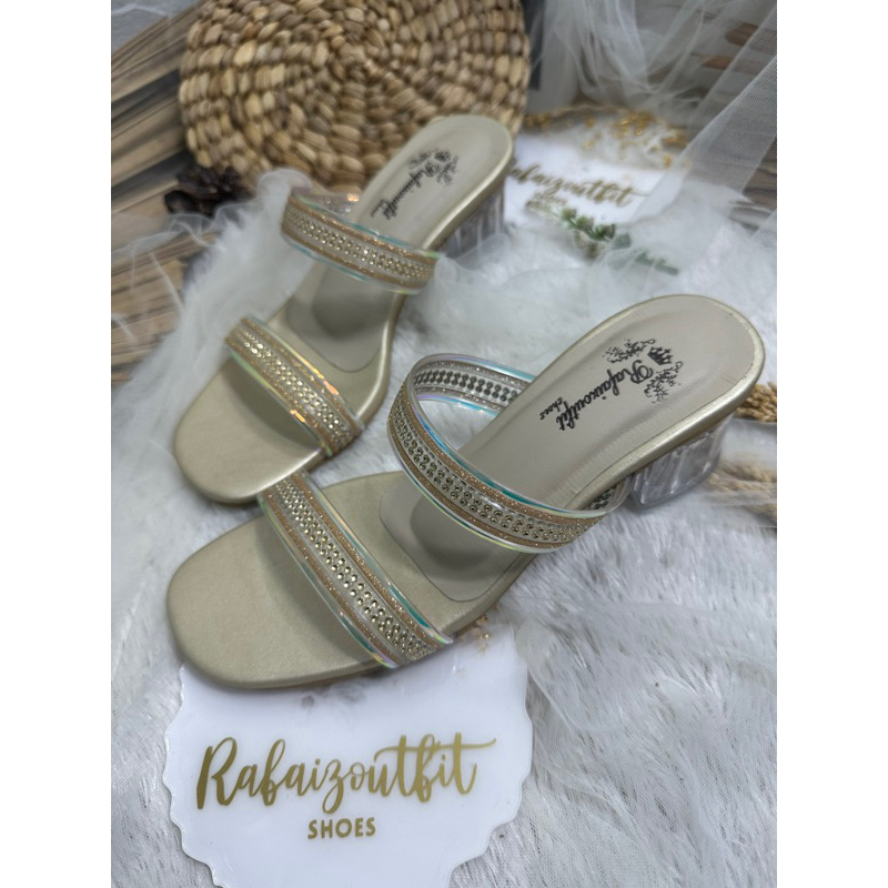 sandal wanita aylana 5cm kaca