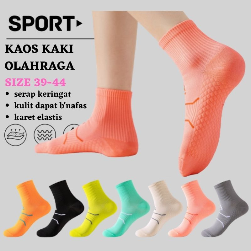 KAOS KAKI OLAHRAGA PRIA WANITA PANJANG SIZE BESAR TEBAL SPORT SOCKS IMPORT PREMIUM