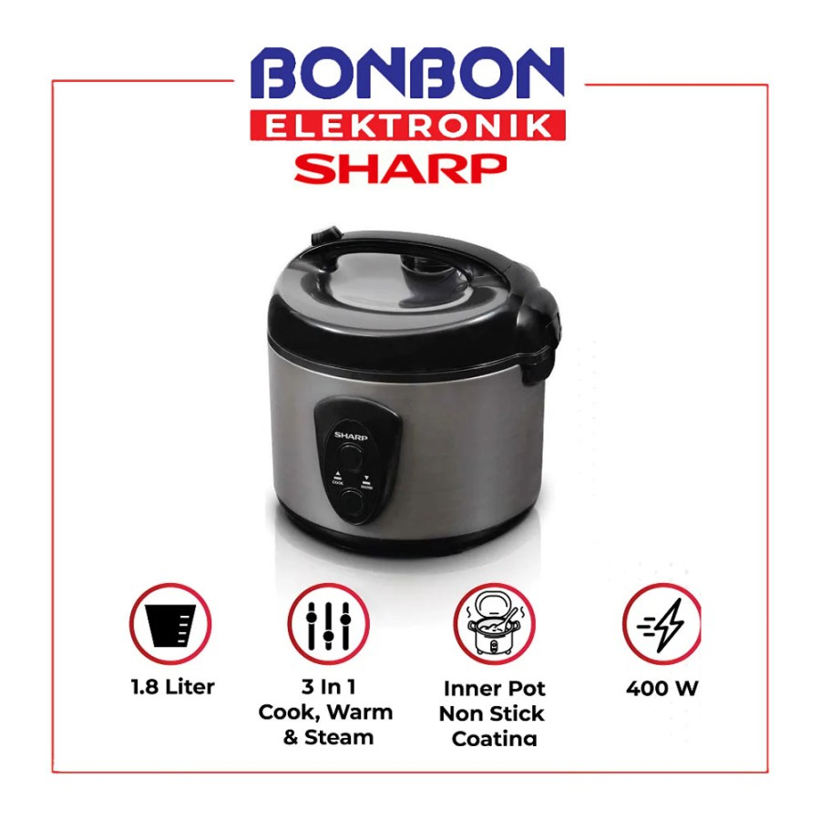 Sharp Rice Cooker 3 In 1 1.8L KS-N18MG-SL / 1,8 Liter KSN18MG 390W