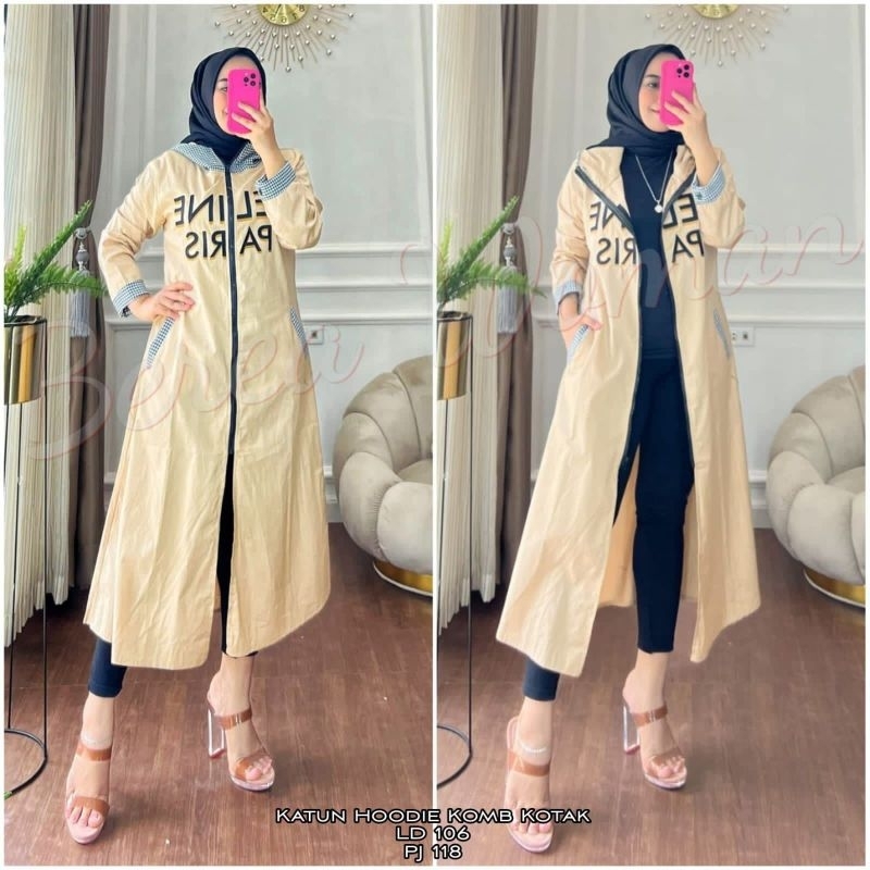 Midi Dress/ Long Tunik Katun Hoodie Original Berea Woman