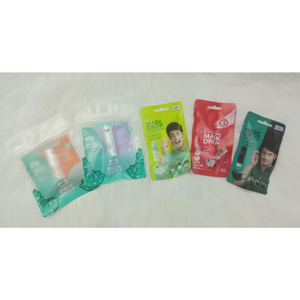 Peppermint Field Mask Drop Black &amp; Fresh Mint Scent Mask Drop Minyak