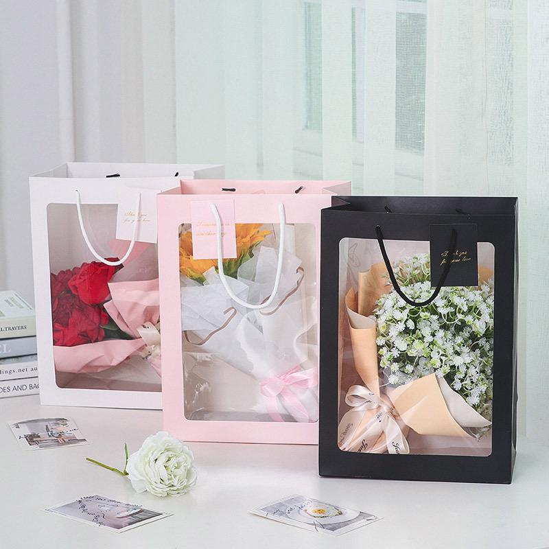 

PAPER BAG TRANSPARAN FLOWER BOUQUET HAMPERS GODDIE BAG TAS KADO KANTONG BUKET BUNGA GIFT
