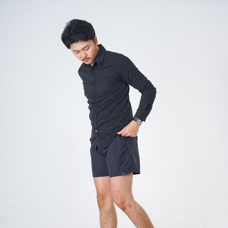 KEMEJA PANJANG HITAM/ KEMEJA PANJANG PUTIH/ KEMEJA SLIMFIT/ KEMEJA PIQUE