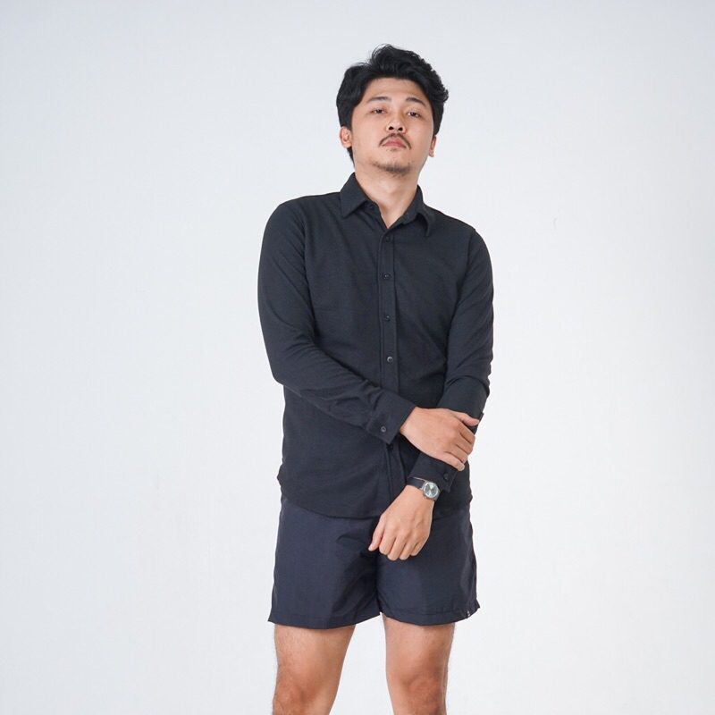 KEMEJA PANJANG HITAM/ KEMEJA PANJANG PUTIH/ KEMEJA SLIMFIT/ KEMEJA PIQUE