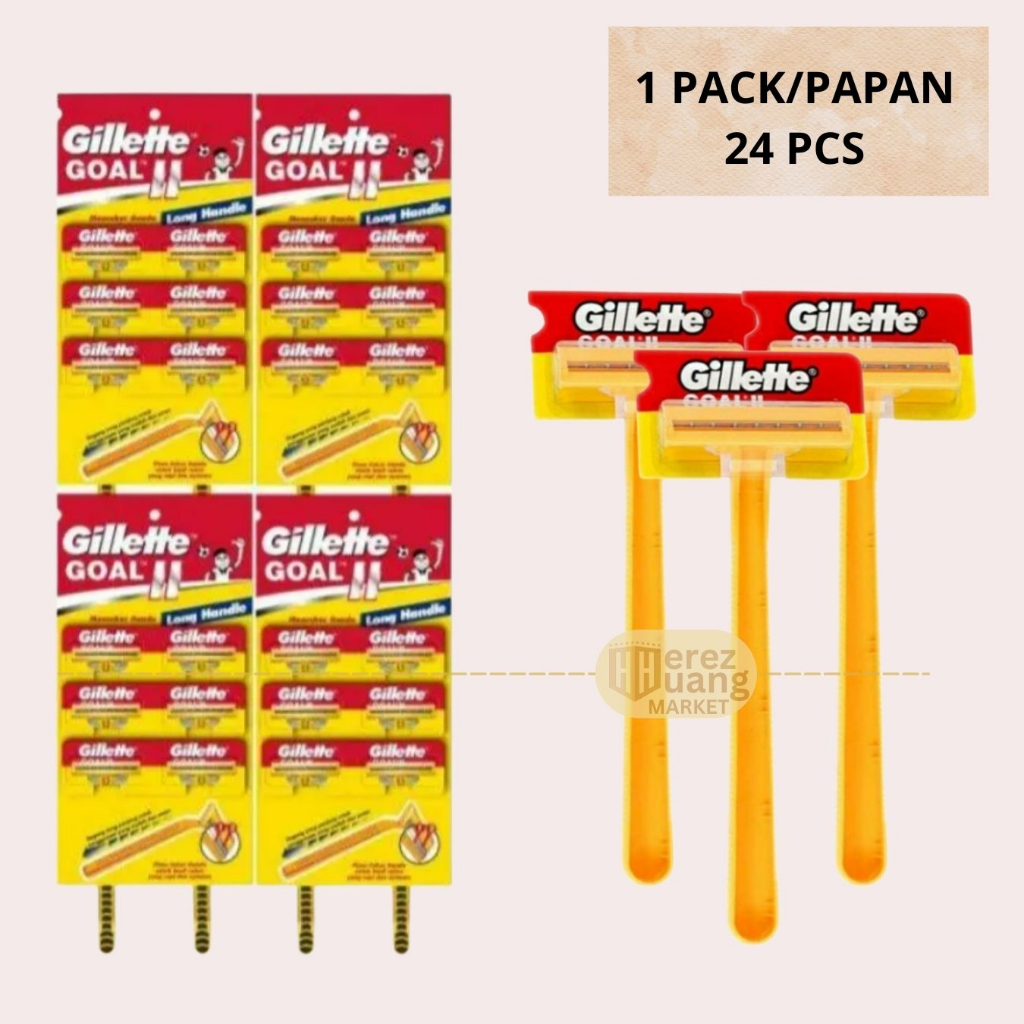 GILLETTE GOAL 2 Isi 6 Pcs Atau 1 Pack Isi 24 Pcs, Alat Cukur Cukuran Gillette Kuning Orange Goal 2