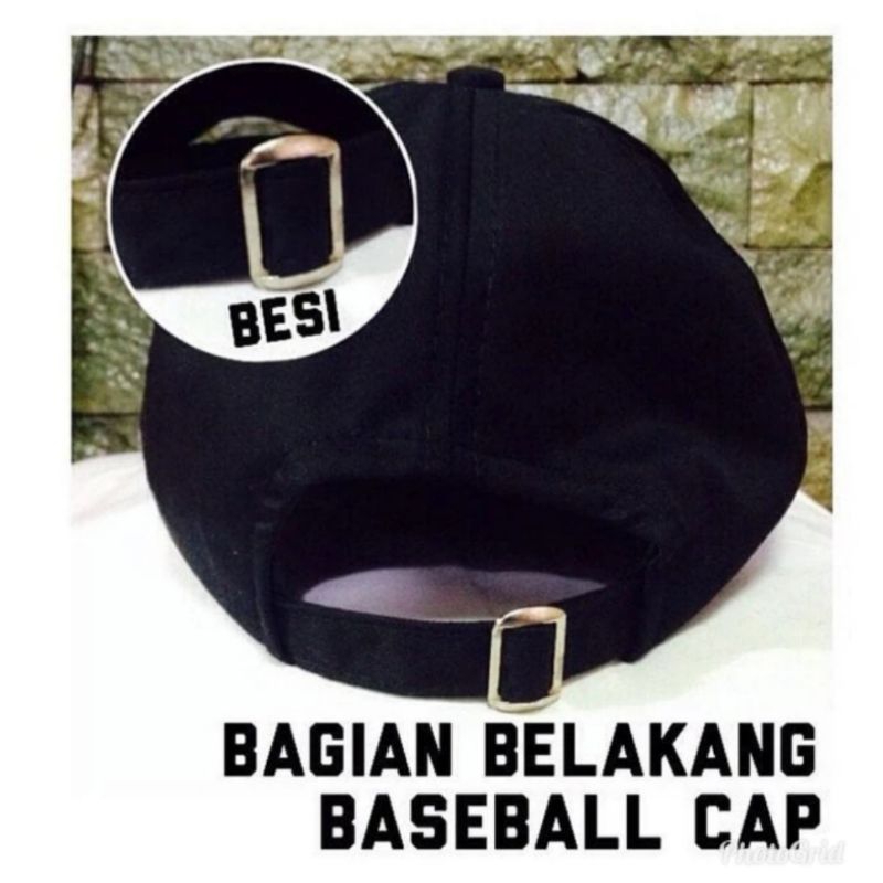 TOPI BASEBALL BAHAN RAFEL PREMIUM POLOS BELAKANG RING BESI