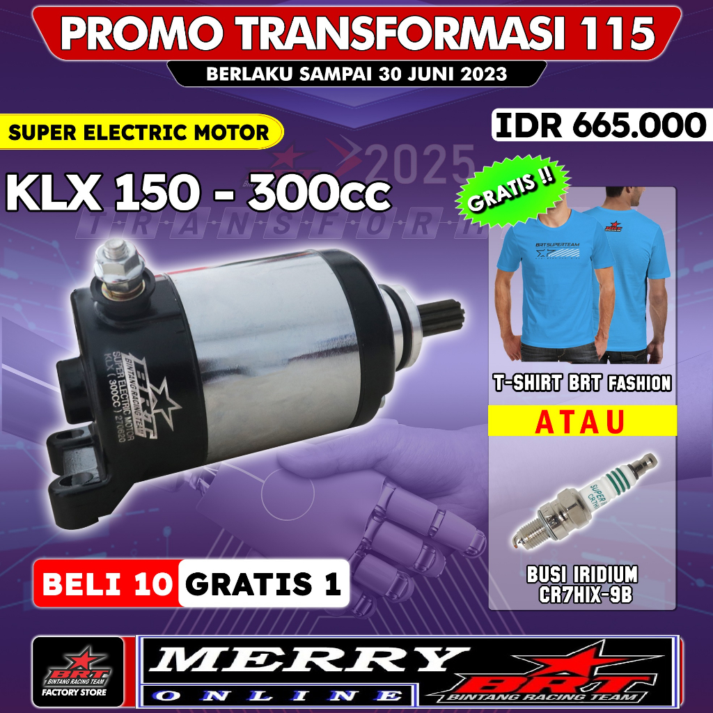 Promo 115 Super Electric Motor BRT KLX 150 140 D-Tracker 300cc Dinamo Stater Bore Up Racing