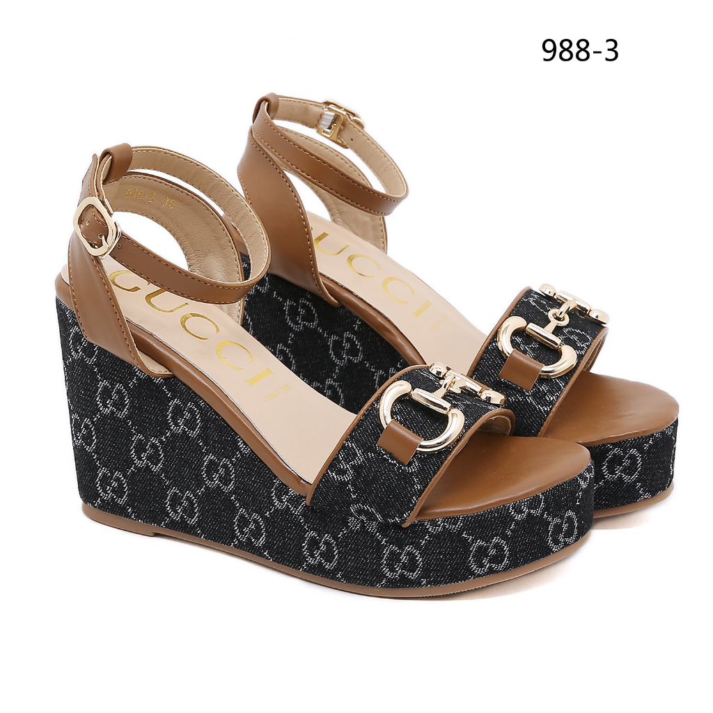 GC 988-3 GG Canvas Platform Wedges  Sandals