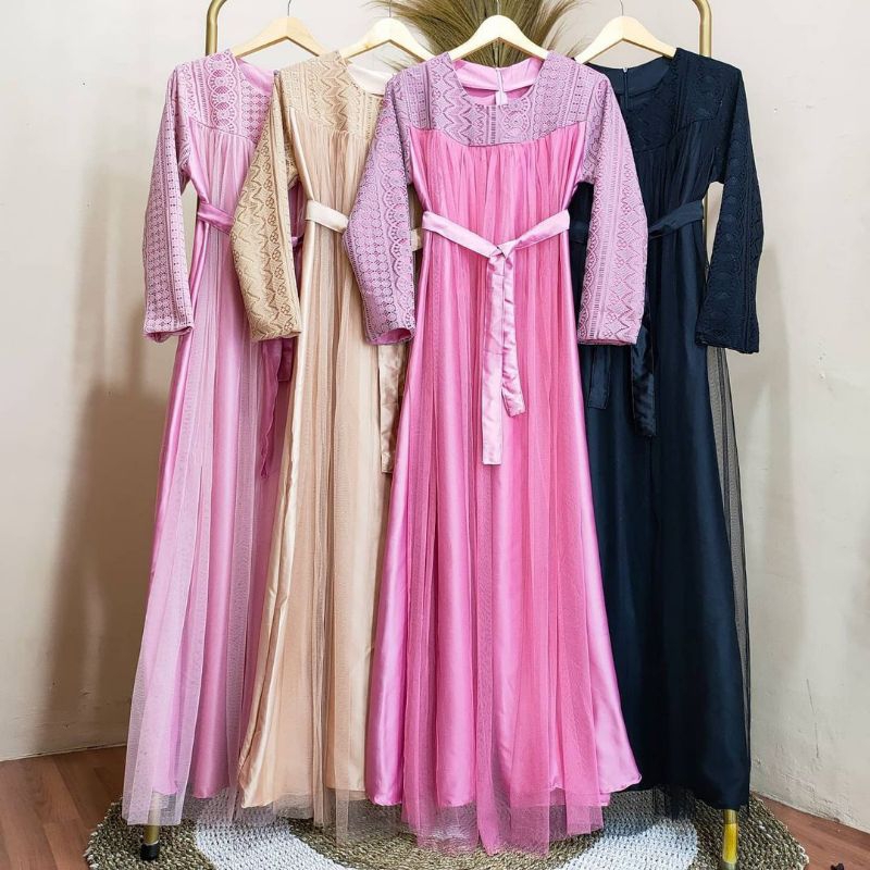 Arsyila Dress Satin Silk Gamis Kondangan