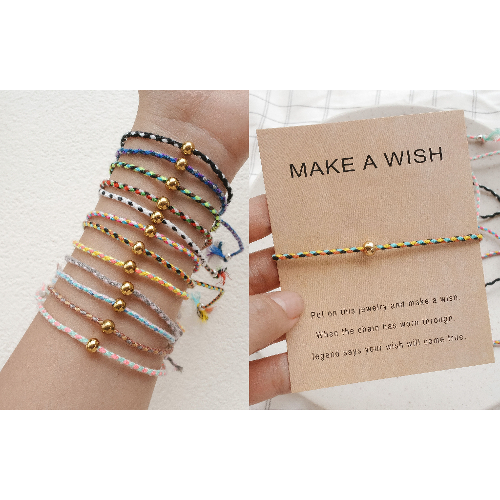 Make a wish bracelet / ANKLET / GELANG KAKI / GELANG TALI - ANTI KARAT