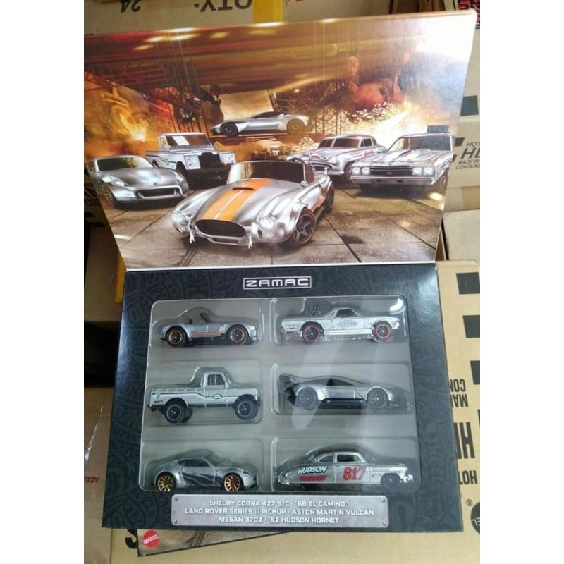 HOT WHEELS ZAMAC 6 Pack Land Rover series 3 pickup hudson hornet nissan 370z aston martin vulcan shelby cobra el camino