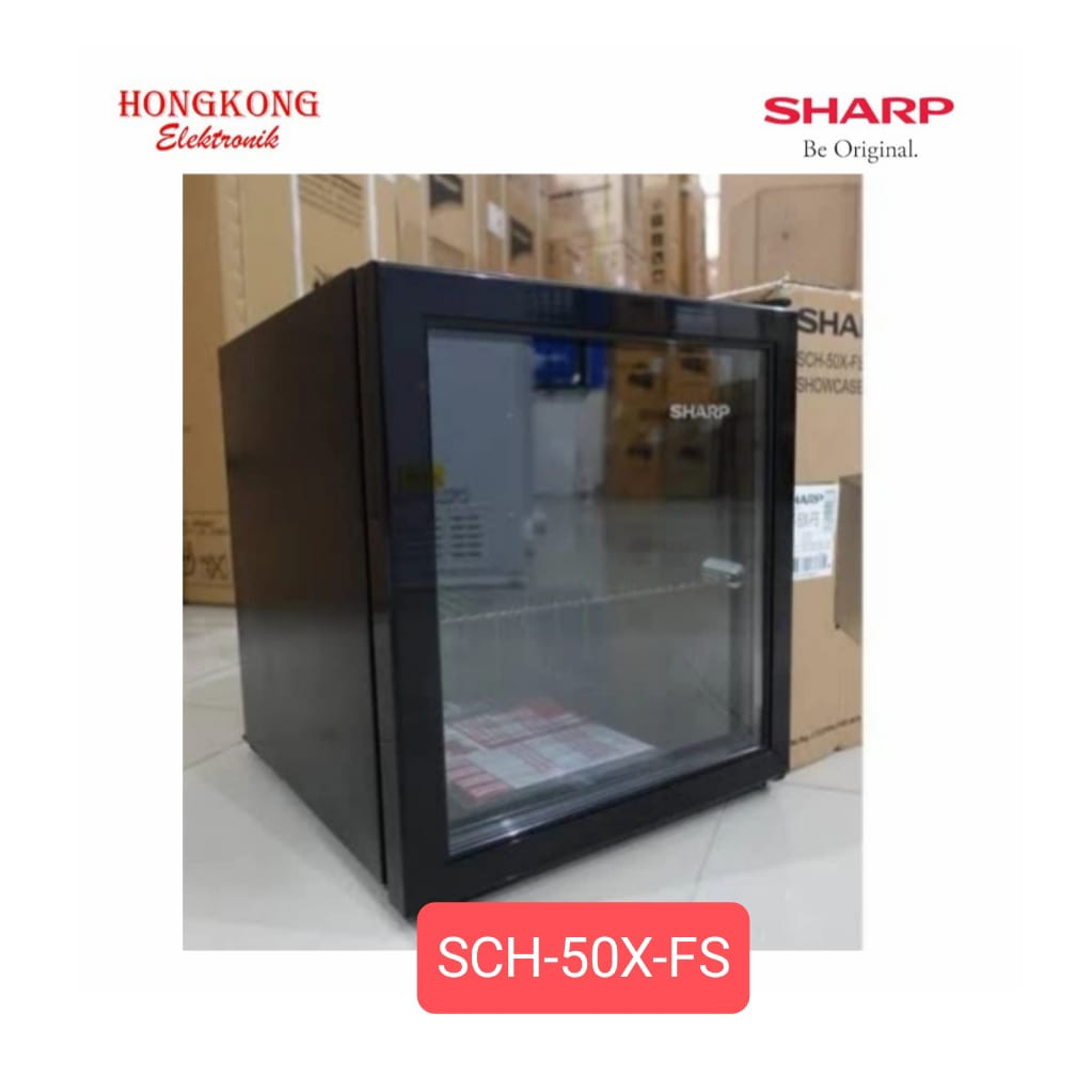 Showcase Sharp SCH 50X FS Mini Glass Chiller Kaca 55L SCH50XFS