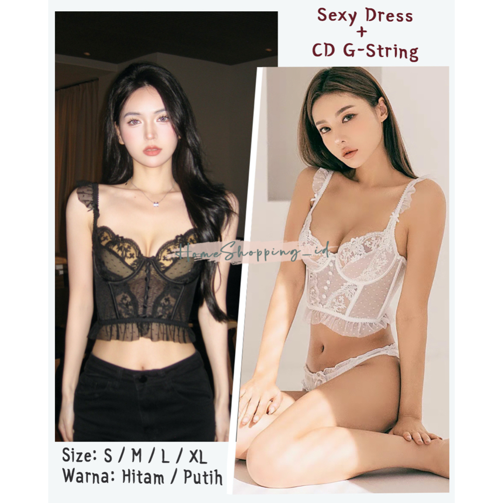 Korset Lingerie Bustier Bahan Lace Premium / Bustier Set Sexy Lingerie