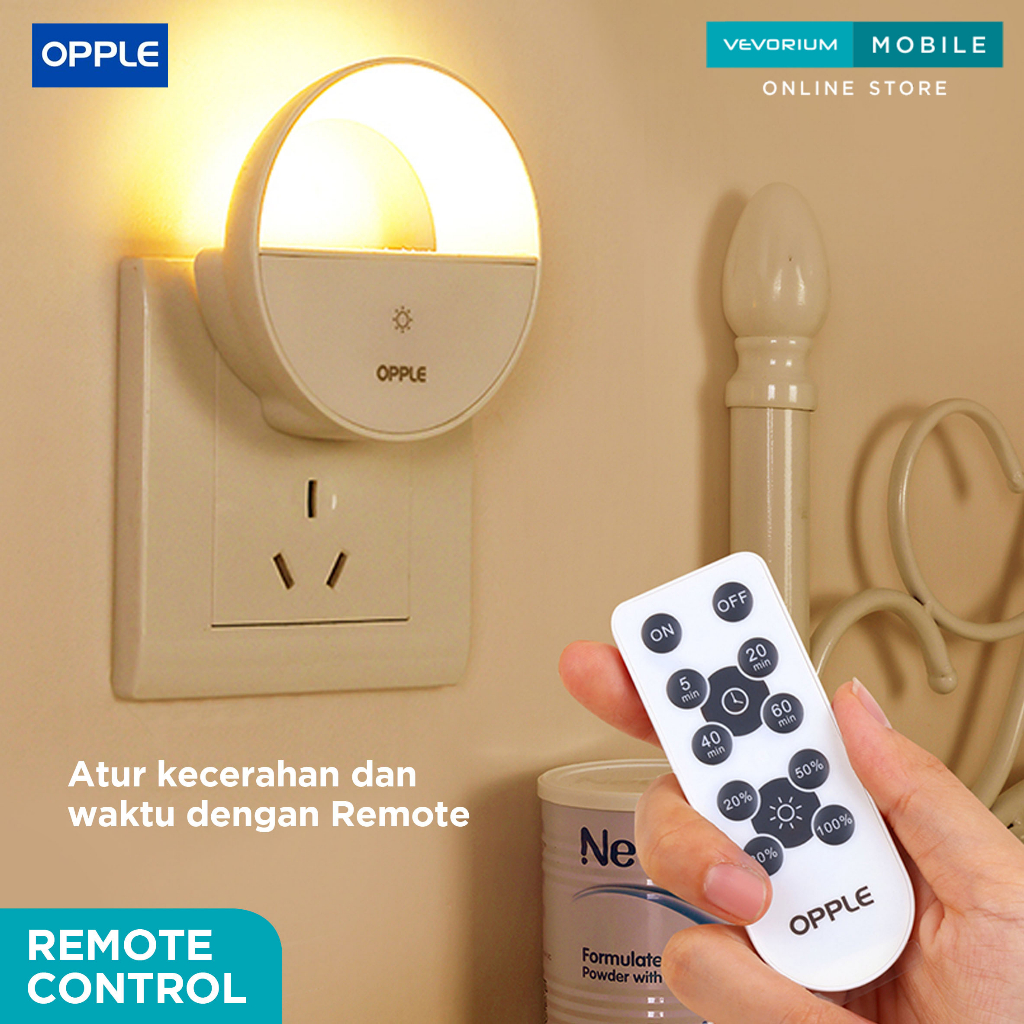 OPPLE Night Light Lampu Tidur LED Sensor Cahaya Anak Bayi Plug-in Remote Otomatis Automatis Dinding Dekorasi Kamar Tangga Koridor Dapur