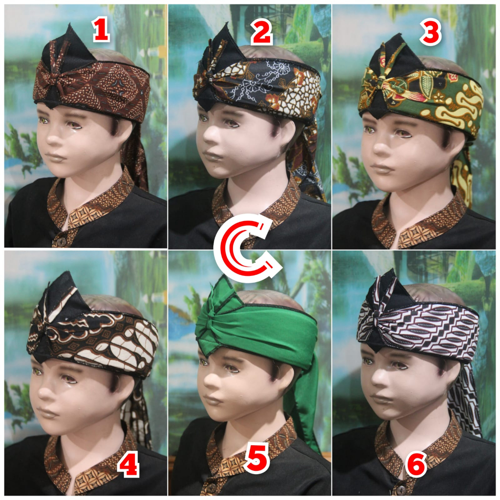 iket kepala sunda jawa tradisional batik anak anak 1-10 TAHUN atas bolong (GS 03)