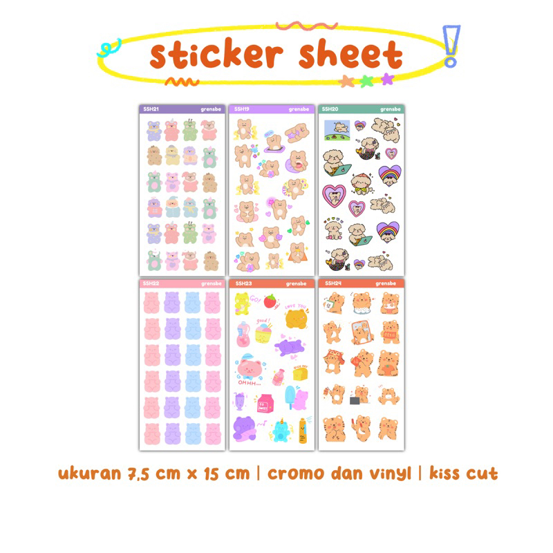 

sticker sheet/stiker journal buji planner deco lucu cute aesthetic