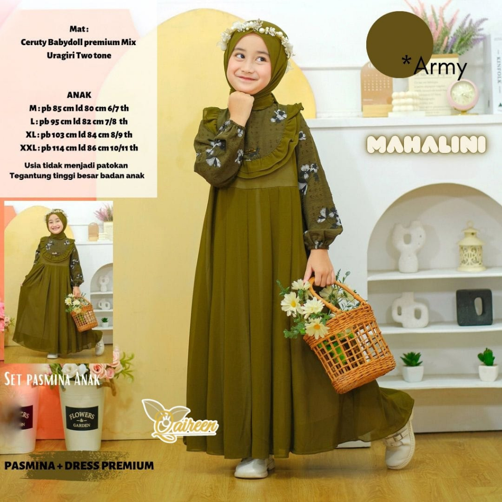 {ORIGINAL QAIREEN STORE} GAMIS ANAK MAHALINI BY MAUMA KIDS