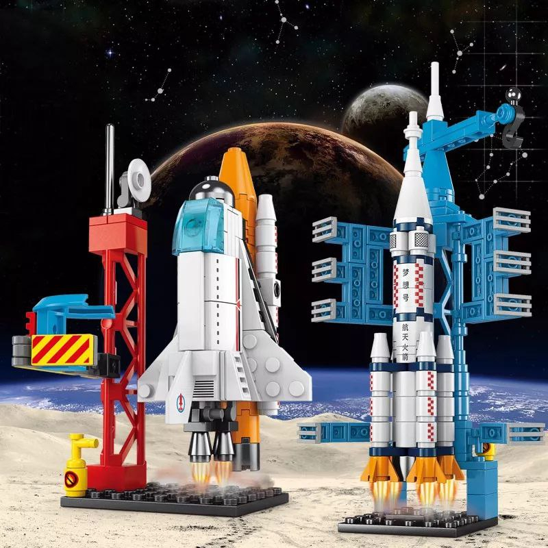 Mainan Edukasi Mini Brick Rocket Space Shuttle | Mainan Balok Susun Luar Angkasa Roket Pesawat Antar