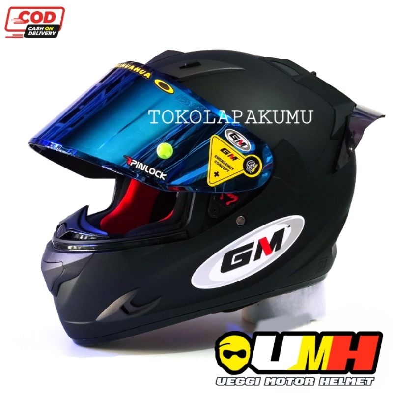 Helm GM Full face Race Pro Paket Ganteng - helm GM paket ganteng
