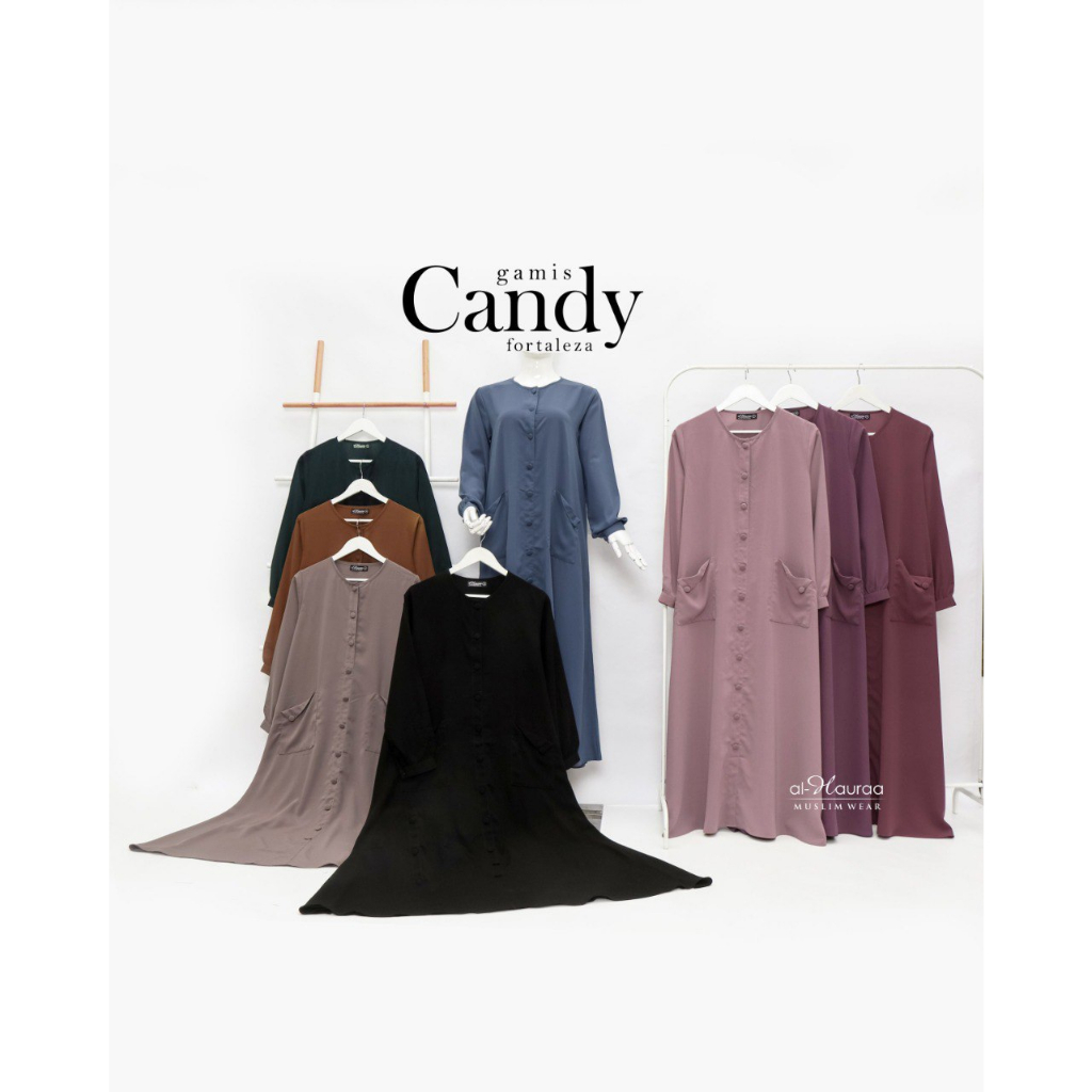 ALHAURAA CANDY GAMIS & KHIMAR BAHAN FORTALEZA BEST SELLER - gamis dan khimar material terbaru bahan 