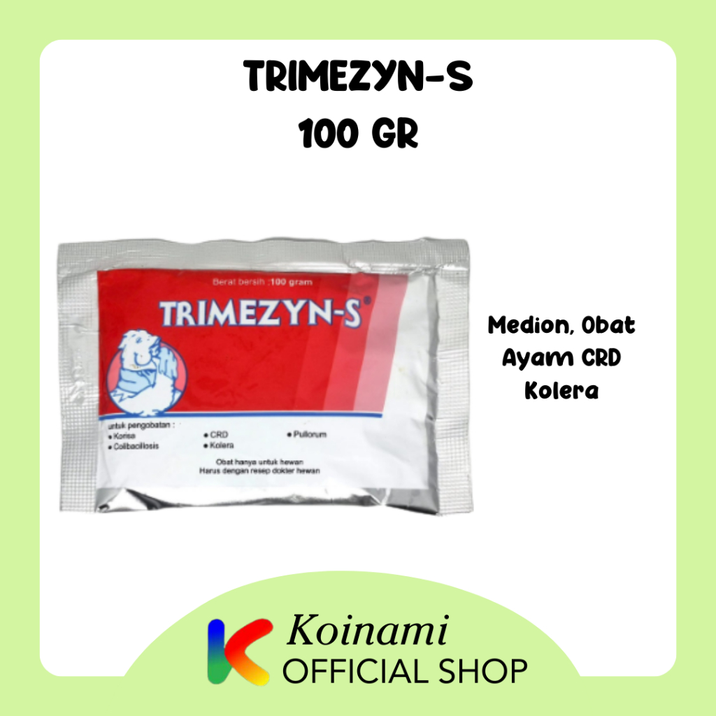 TRIMEZYN S 100 gram OBAT AYAM / CRD KOLERA / MEDION