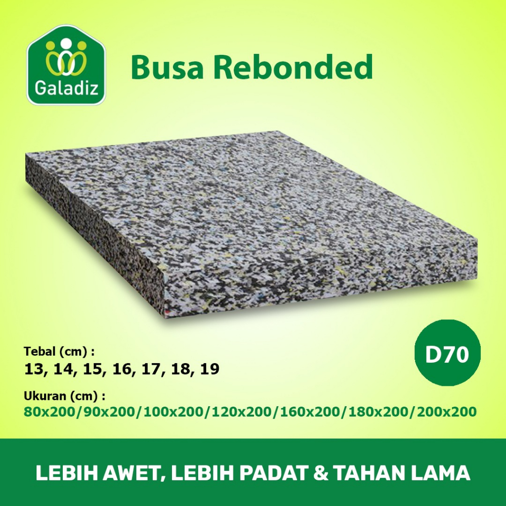 BUSA REBONDED / REBONDED FOAM / MATRAS DENSITY 70  / TEBAL 13 CM-19 CM