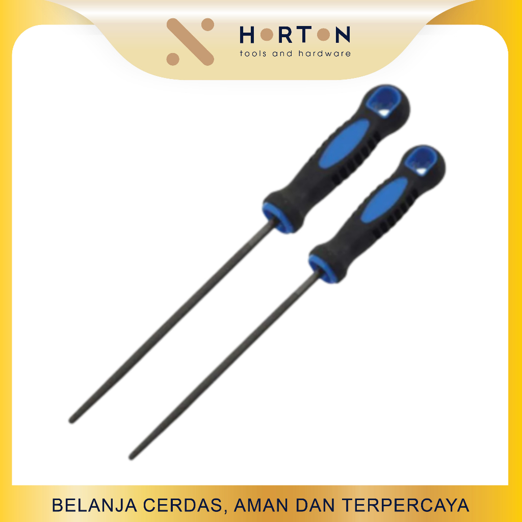 Kikir Bulat Gagang Karet / Kikir Kayu Bulat Besi Full Round