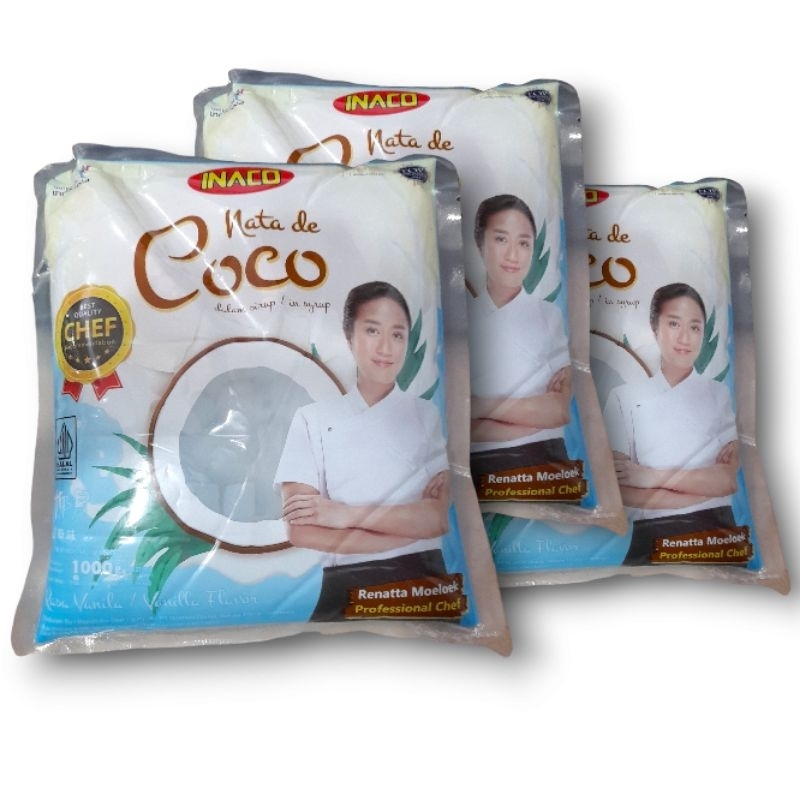 INACO Nata De Coco Vanila Flavor 1Kg/1000gram [Halal]