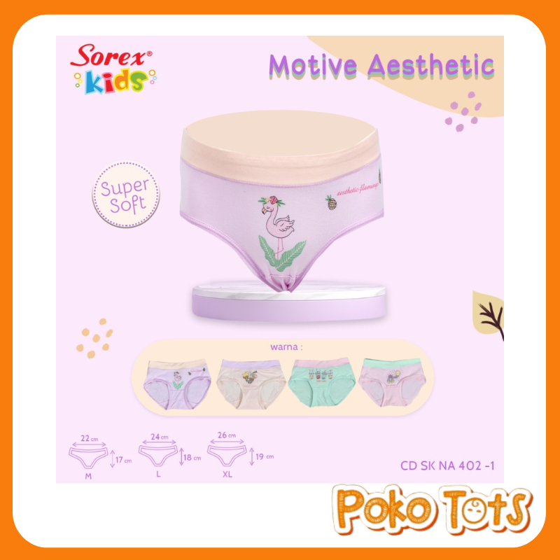 Sorex Kids CD Anak Perempuan Super Soft SK NA402 Celana Dalam Segitiga Anak Cewe CD Anak Sorex